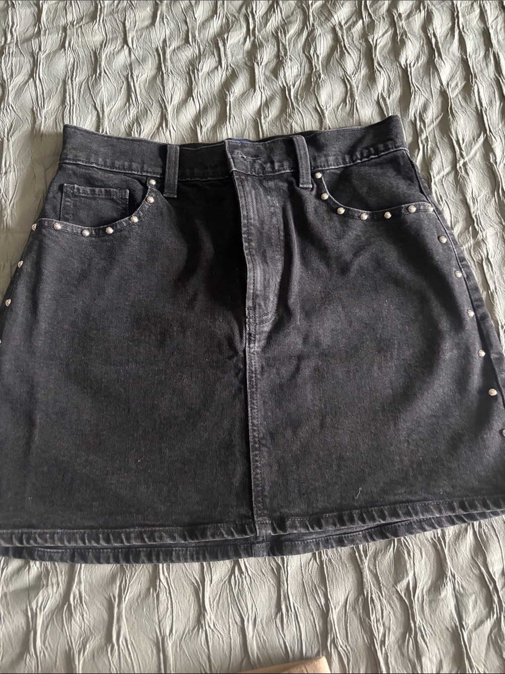 GAP Black Denim Mini Skirt with Silver Studs